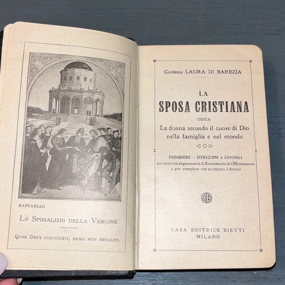 Vintage La Sposa Cristiana(The Christian Bride)by Contessa Laura di Barezia 1937